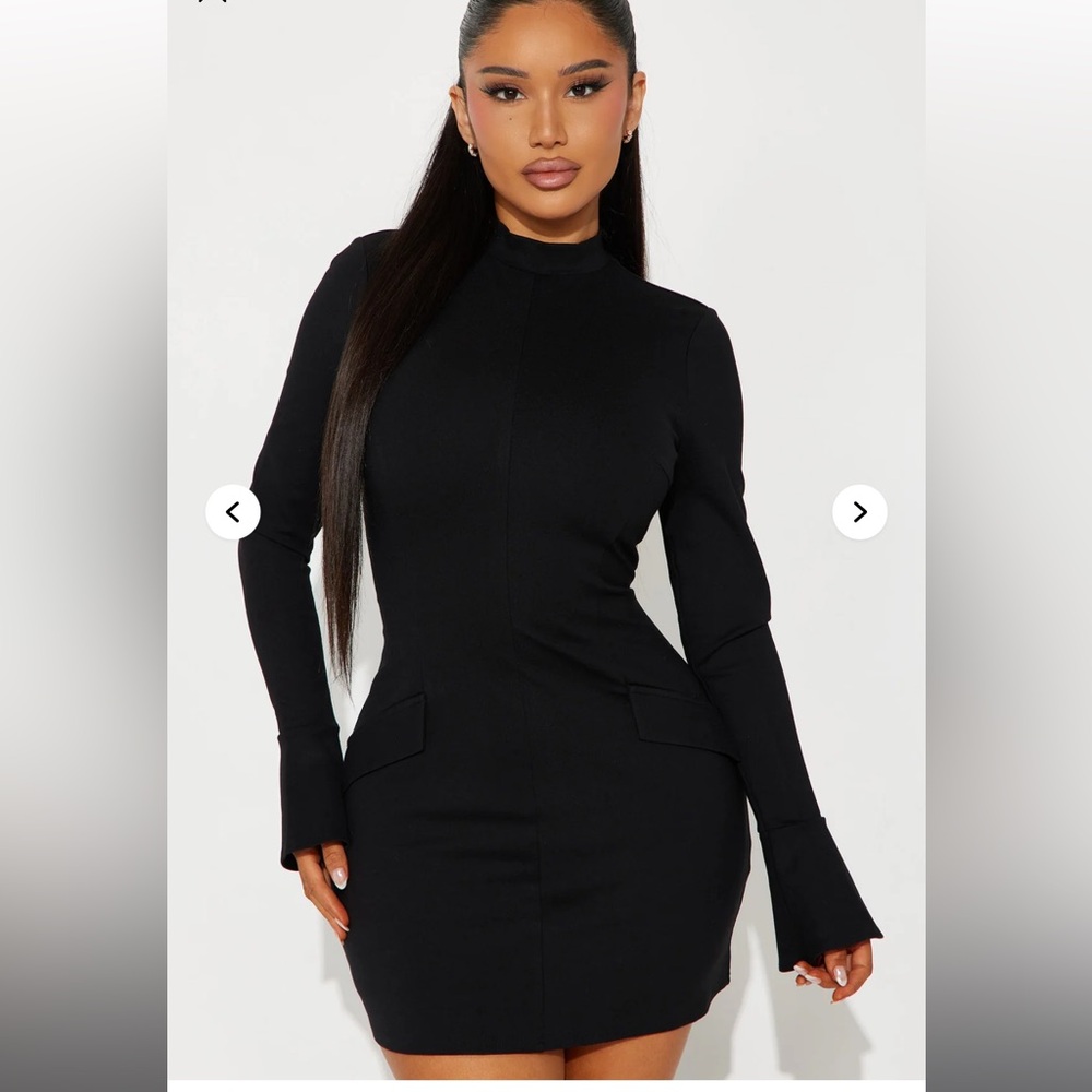 Fashion Nova Chic Black Long Sleeve Dress